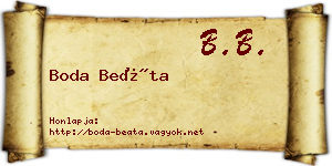 Boda Beáta névjegykártya