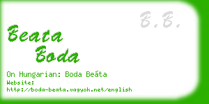 beata boda business card