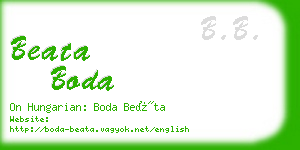 beata boda business card